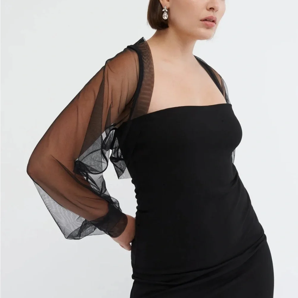 MARCELLA Black Mesh Olympia Bolero Top - Picture 7 of 7